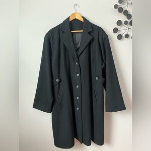 Women’s VENUS FASHION LTD. Wool-Blend Single-Breasted Black Long Coat